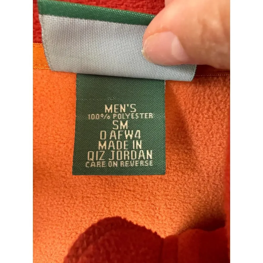 L.L.Bean Men’s Small Full Zip Fleece Jacket Burnt Orange Outdoor Fall